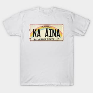 Ka Aina Vintage Hawaii License Plate T-Shirt